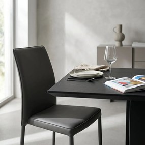 ALYSSIA - sedia moderna in ecopelle con struttura in acciaio