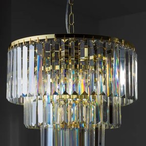 Brilagi - LED Lampadario di cristallo a sospensione con catena MOZART 5xE14/40W/230V oro