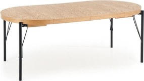 Tavolo Inferno allungabile in rovere/nero - L100-300 x L100 x H76