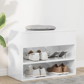 Scarpiera Con Panchina Bianco Lucido 60x30x45 Cm İn Truciolato /