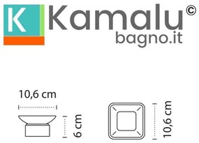 Kamalu - portasapone quadrato vetro e acciaio inox bianco opaco | clode-b