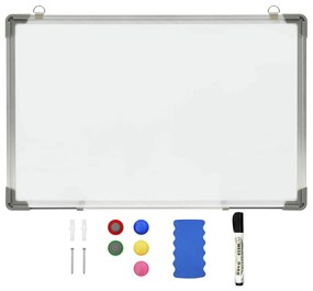 Lavagna Magnetica Bianca Cancellabile A Secco 50x35 Cm Acciaio /