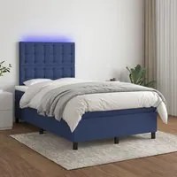 Letto a Molle con Materasso e LED Blu 120x200cm in Tessuto cod mxl 54768