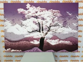 Stampa su tela – Albero immerso nelle nuvole
