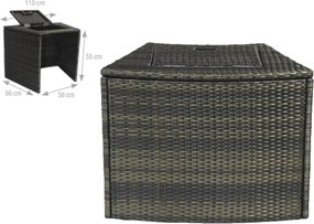 Vasca Idromassaggio da Esterno Semirigida Riscaldata 4 Posti con Mobili Ø156x70 cm NetSpa Vita Nera...