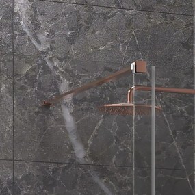 Kamalu - Nicchia doccia scorrevole senza telaio 180 cm color oro rosa | KNM4000GR