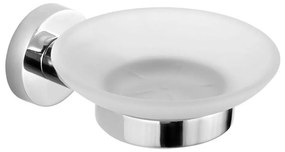 Aqualine - Portasapone a parete SAMBA bianco latte vetro/cromo lucido