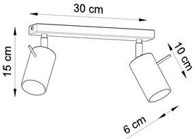 Faretto nero 8x30 cm Etna – Sollux