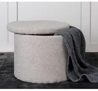 Venture Home Pouf Dunken 51x51x43 cm Pelliccia Grigio 444802