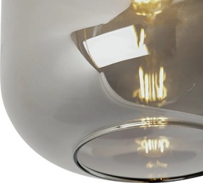 Plafoniera di design nera e oro con vetro fumé - Zuzanna