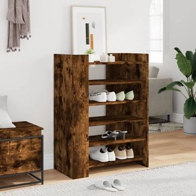 Scarpiera Rovere Fumo 74,5x37,5x100 Cm İn Legno Multistrato /