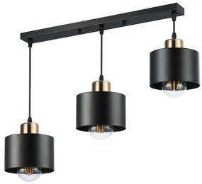 Lampadario a sospensione con filo 3xE27/35W/230V nero/oro