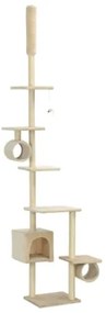 Albero per Gatti con Pali Tiragraffi in Sisal 260 cm Beige