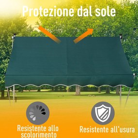 Tenda da Sole Avvolgibile 2x1,5m  Verde...