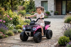 Quad Elettrico per Bambini Safari 6V con Bauletto Posteriore Rosa...