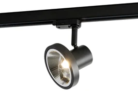 Faretto a binario moderno trifase nero AR111 - Jeany