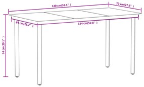 Set Mobili da Pranzo per Giardino 5 pz Nero