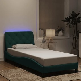 Giroletto Con Luci Led Verde Scuro 90x200 Cm İn Velluto /