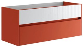 Mobile da bagno sospeso sotto lavabo L 119.5 x H 50 x P 45.5 cm bianco opaco, 2 cassetti Niwa