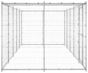 Gabbia per cani da esterno in acciaio zincato con tetto 12,1 m²