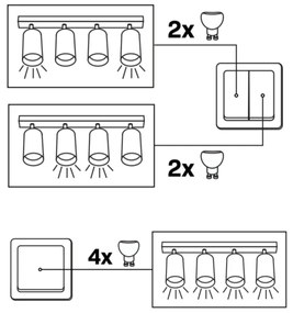 Faretto BAMBOO 4xGU10/10W/230V nero