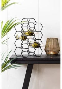 Portabottiglie in metallo nero per 12 bottiglie Salbris - Light &amp; Living