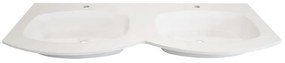 Lavabo a incasso rettangolare Armonia L 140 x H 14 x P 46 cm in resina bianco lucido