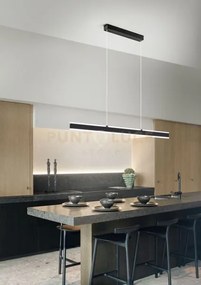 Sospensione in alluminio verniciato nero kante biemissione led 48w ...