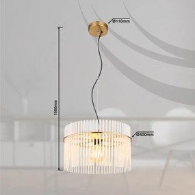Globo 15698HM - Lampadario a sospensione con filo GORLEY 1xE27/60W/230V diametro 40 cm oro