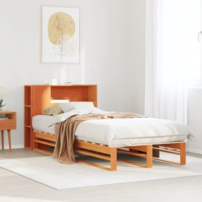 Letto libreria senza materasso marrone cera 90x190 cm legno