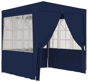Gazebo Professionale Con Pareti 2x2 M Blu 90 G/m² /