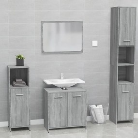 Set Di Mobili Da Bagno Grigio Sonoma İn Legno Multistrato /