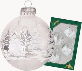 Set di 4 palline di Natale dipinte a mano Winter Forest