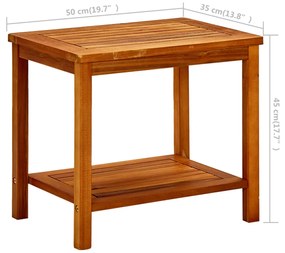 Tavolino da Salotto 50x35x45 cm in Legno Massello di Acacia