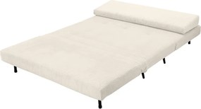 Divano letto in velluto a coste color crema 140 cm Mallory - Støraa