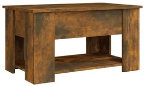Tavolino da salotto rovere fumo 79x49x41cm in legno multistrato