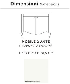 Mobile da bagno in stile classico MARTINA a due ante con lavabo Bianco Opaco