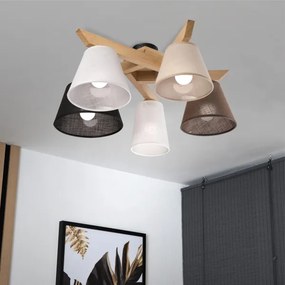 Brilagi - LED  Lampadario a plafone ANTHONY 5xE14/40W/230V quercia