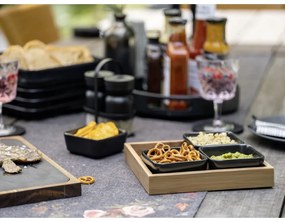 Set di 4 ciotole da portata in ceramica nera con vassoio Elo - Wenko