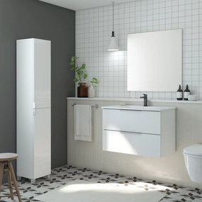 Mobile da bagno sotto lavabo SENSEA bianco laccato lucido L 79 x H 53 x P 45 cm 2 cassetti, lavabo non incluso