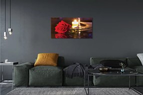 Quadro su tela Vetro di rose di candela 100x50 cm