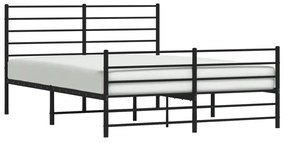 Giroletto con testiera e pediera metallo nero 150x200 cm