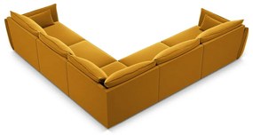 Divano angolare color senape con rivestimento in velluto Vanda – Mazzini Sofas