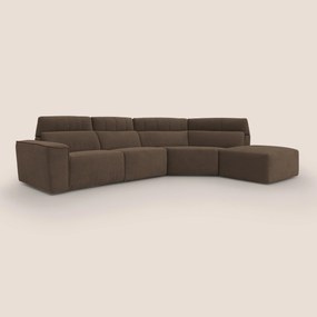 Clark Divano angolare con opzione relax elettrico in tessuto smacchiabile impermeabile T17 marrone