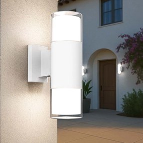 Applique Cilindrica Bidirezionale Bianca, IP54 con 2 basi GU10 Base GU10