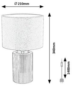 Rabalux 74045 - Lampada da tavolo GLOVY 1xE14/40W/230V grigia