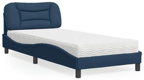 Letto con materasso blu 80x200 cm in tessuto