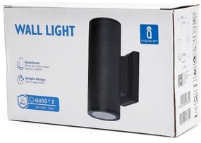 Aigostar - Applique da esterno 2xGU10/230V nero IP65 arrotondato