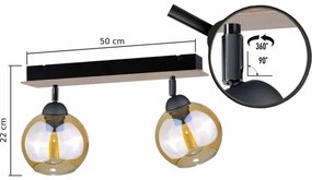 Luce Spot THEA WOOD 2xE27/60W/230V