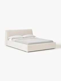 Letto imbottito in bouclé con contenitore Cloud